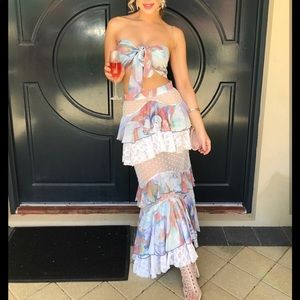 Ixiah outlaw set au6 us2 frill skirt bandeau tank